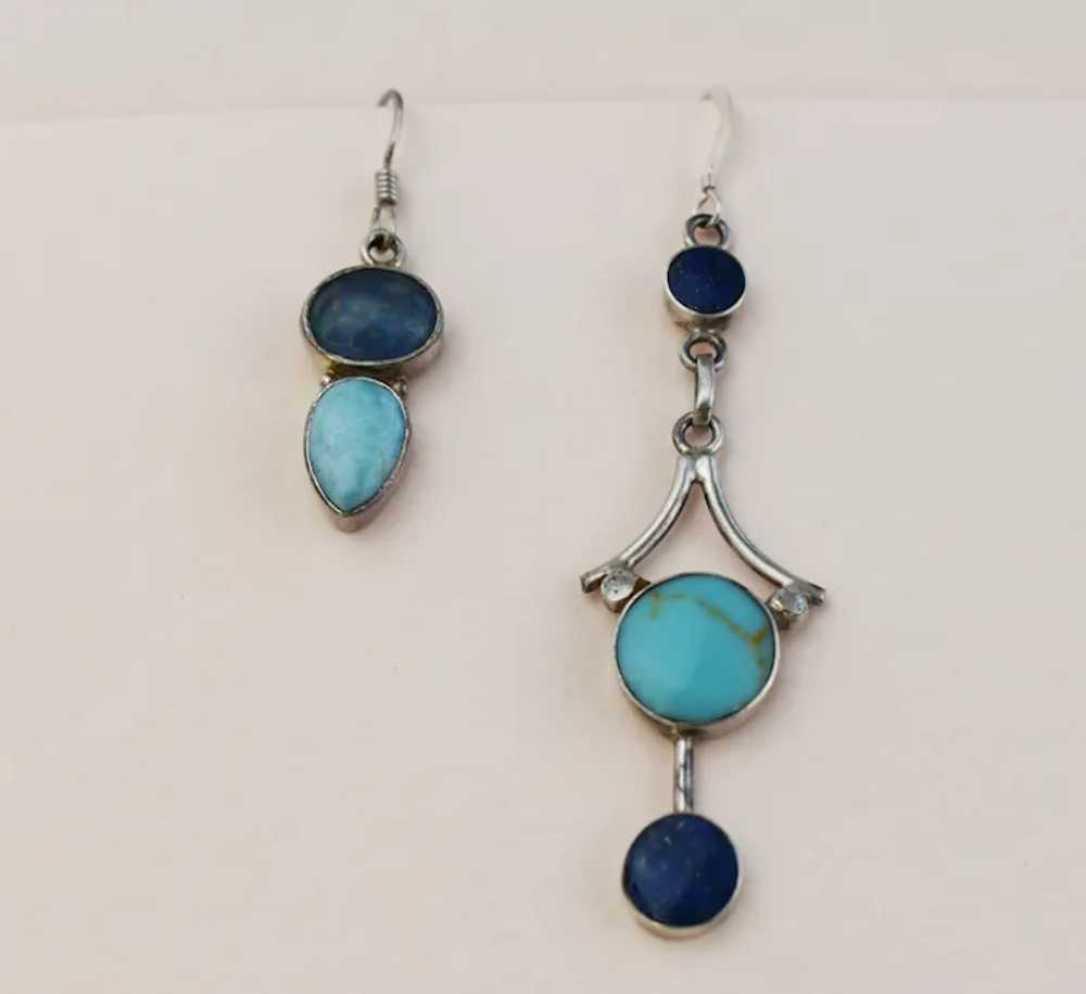 Asymmetrical mismatched earrings, statement long … - image 7