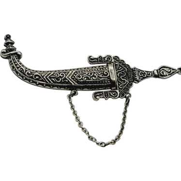 Vintage Silver Tone Older Sword Brooch [A310] - image 1