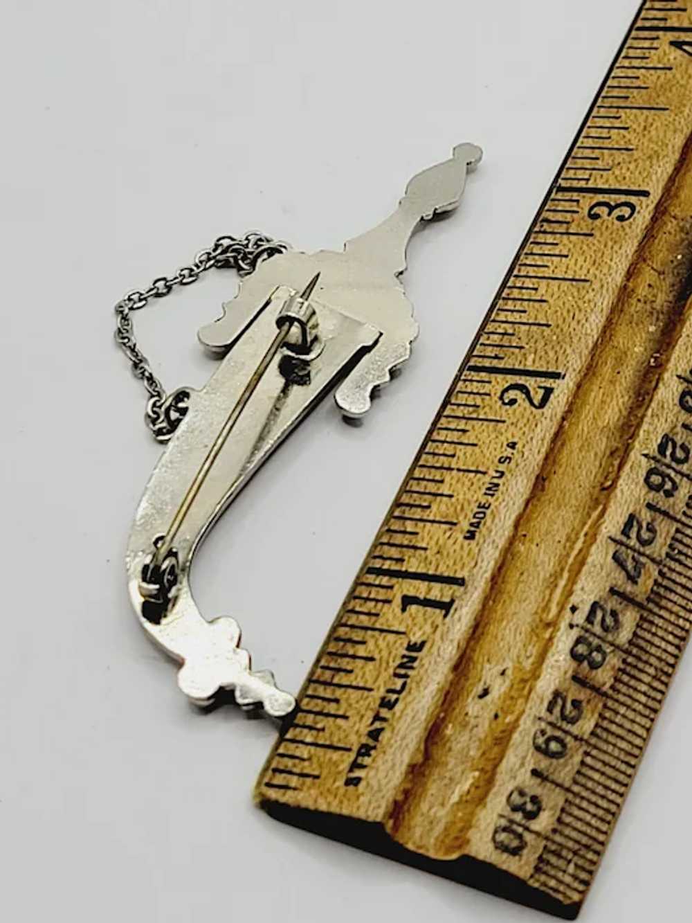 Vintage Silver Tone Older Sword Brooch [A310] - image 3