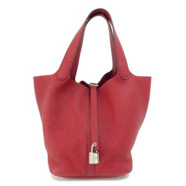 Hermes Hermes Picotan Lock MM Red Handbag Taurill… - image 1
