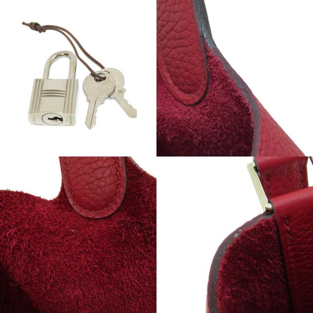 Hermes Hermes Picotan Lock MM Red Handbag Taurill… - image 8