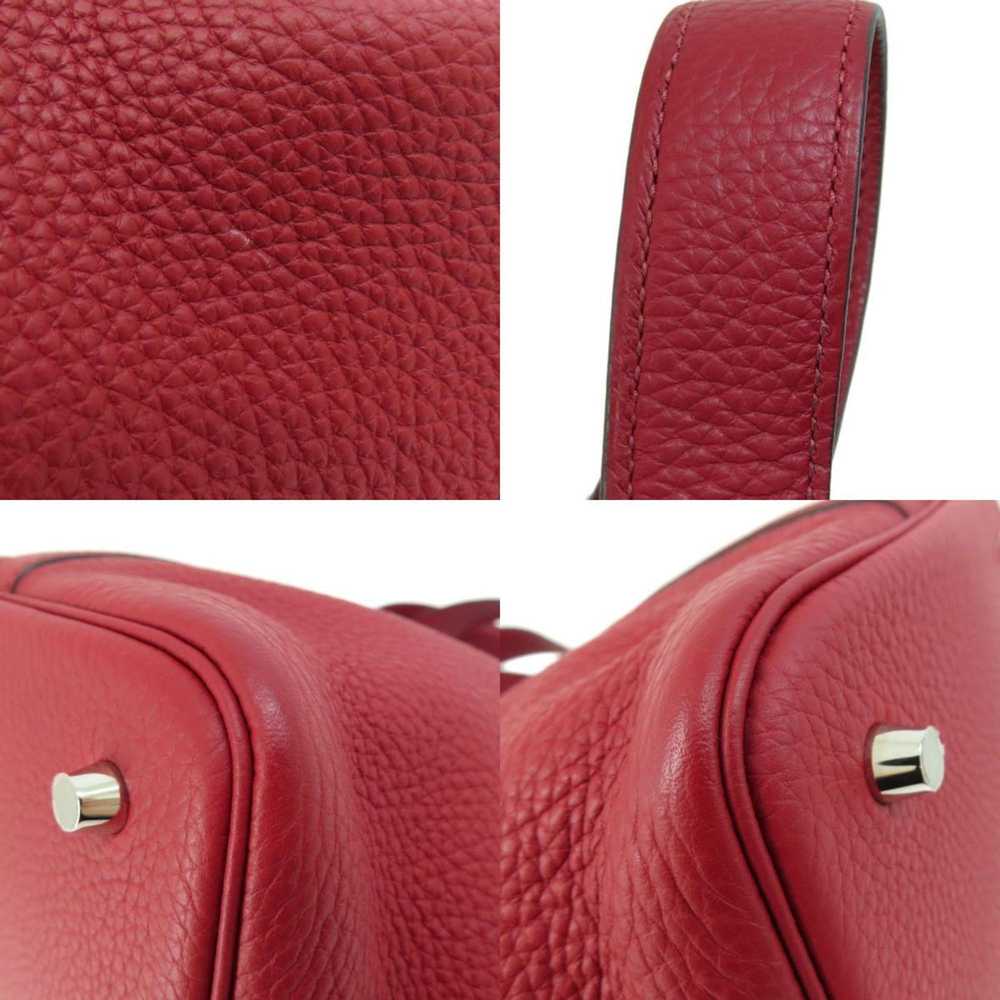 Hermes Hermes Picotan Lock MM Red Handbag Taurill… - image 9