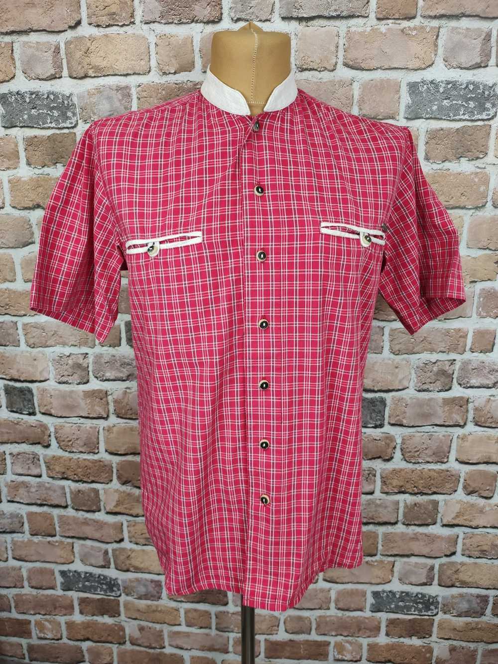 Folk × German × Vintage Bavarian Tracht Shirt x C… - image 1