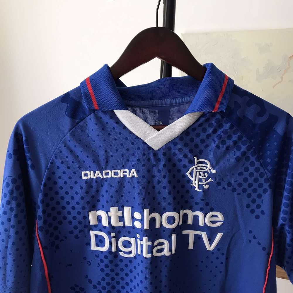 Diadora × Soccer Jersey × Vintage Rare Rangers Bl… - image 3