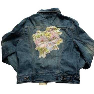 Upcycled denim jacket - tassels and flowers - Folksy