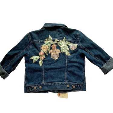 Custom 2024 handmade embroidered white jacket, unique jacket, boho jacket women, oversized denim jacket, punk jacket