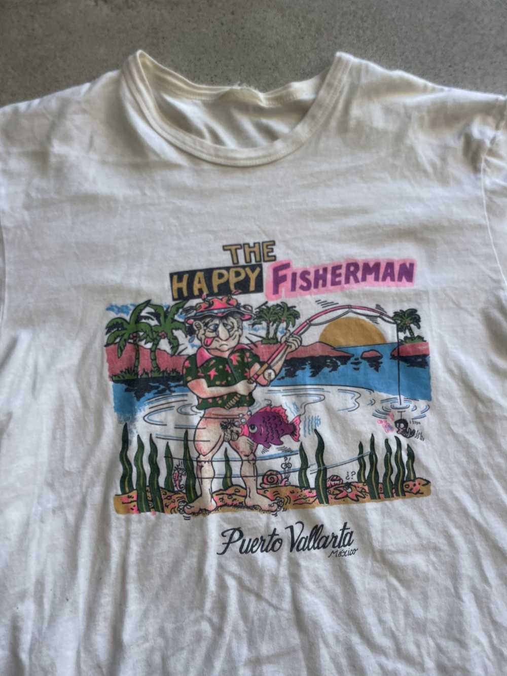 Vintage Vintage The Happy Fisherman Offensive t s… - image 2