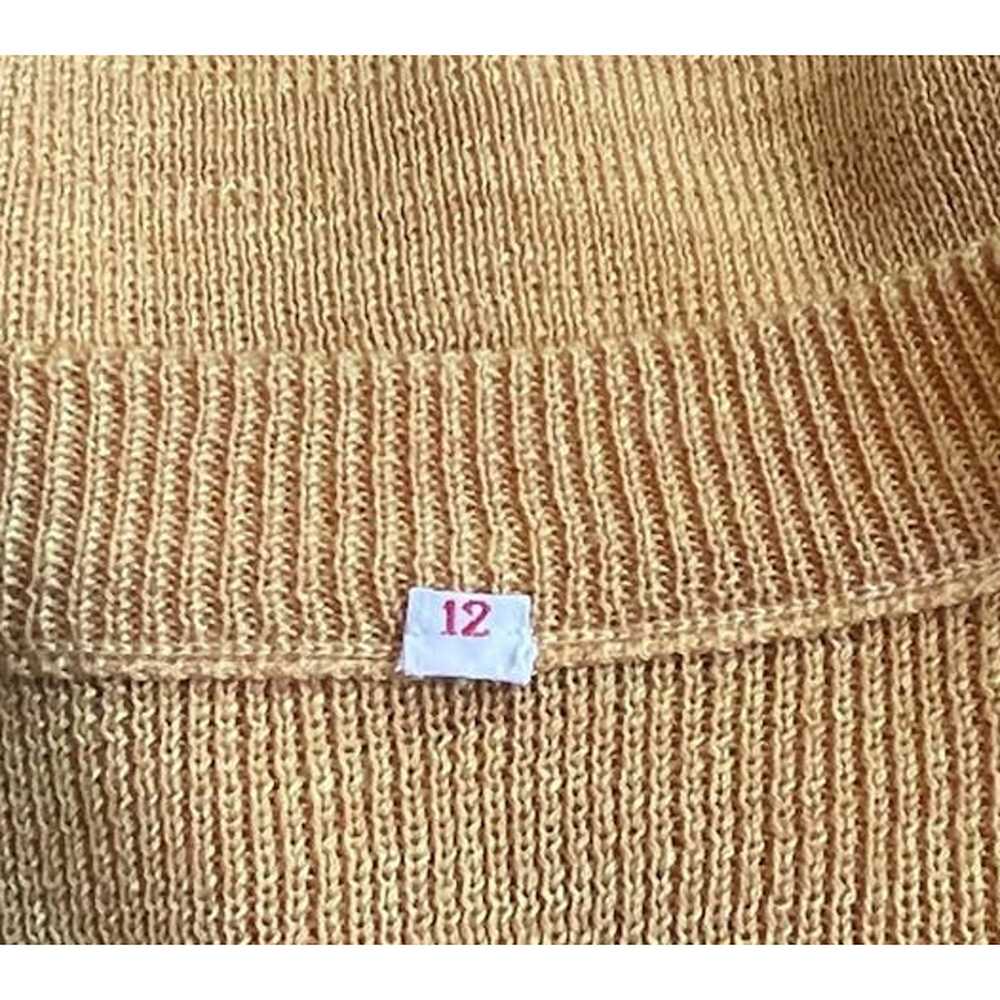 Vintage VINTAGE 70s Groovy Harvest Gold Sweater S… - image 10