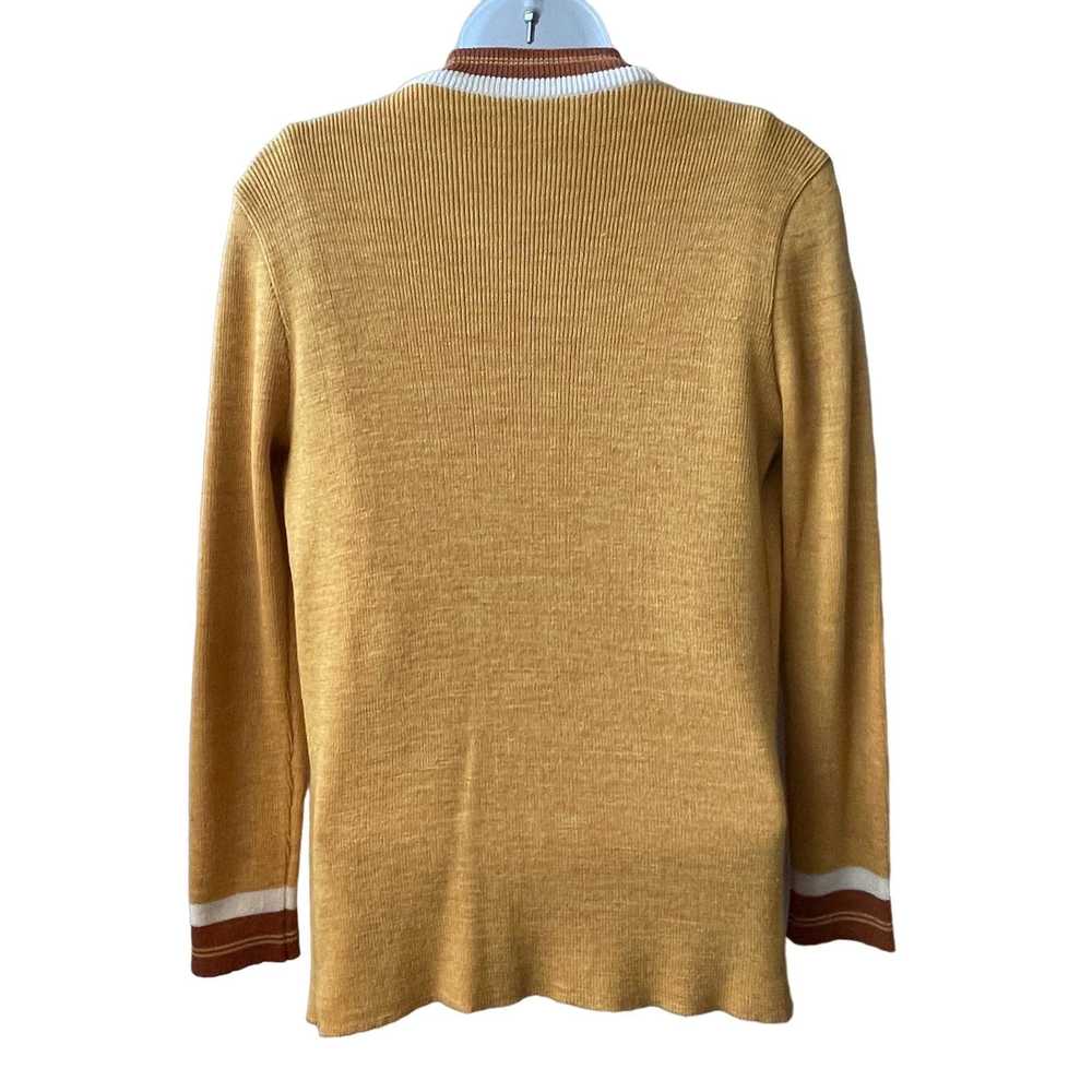 Vintage VINTAGE 70s Groovy Harvest Gold Sweater S… - image 3