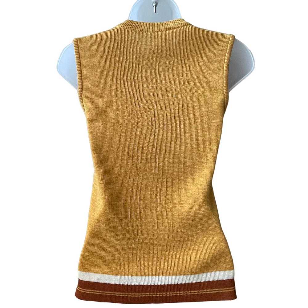 Vintage VINTAGE 70s Groovy Harvest Gold Sweater S… - image 7