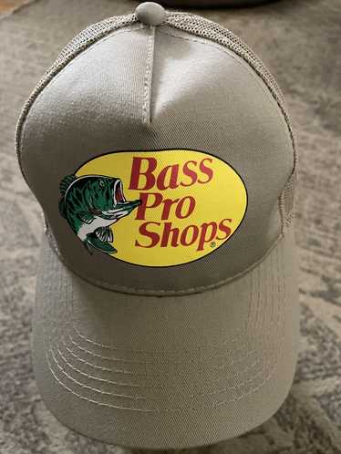 Bass Pro Shops white SnapBack Rope Trucker Fishing Logo Mesh Cap Hat