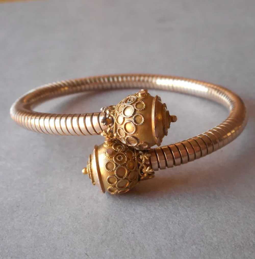 Victorian Bypass Coil Bracelet Etruscan Revival S… - image 2