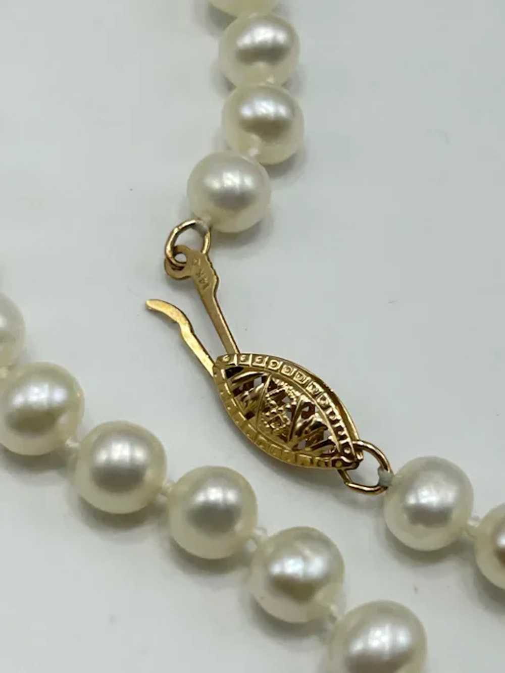 Vintage Genuine Pearls Necklace Small Round Handk… - image 6