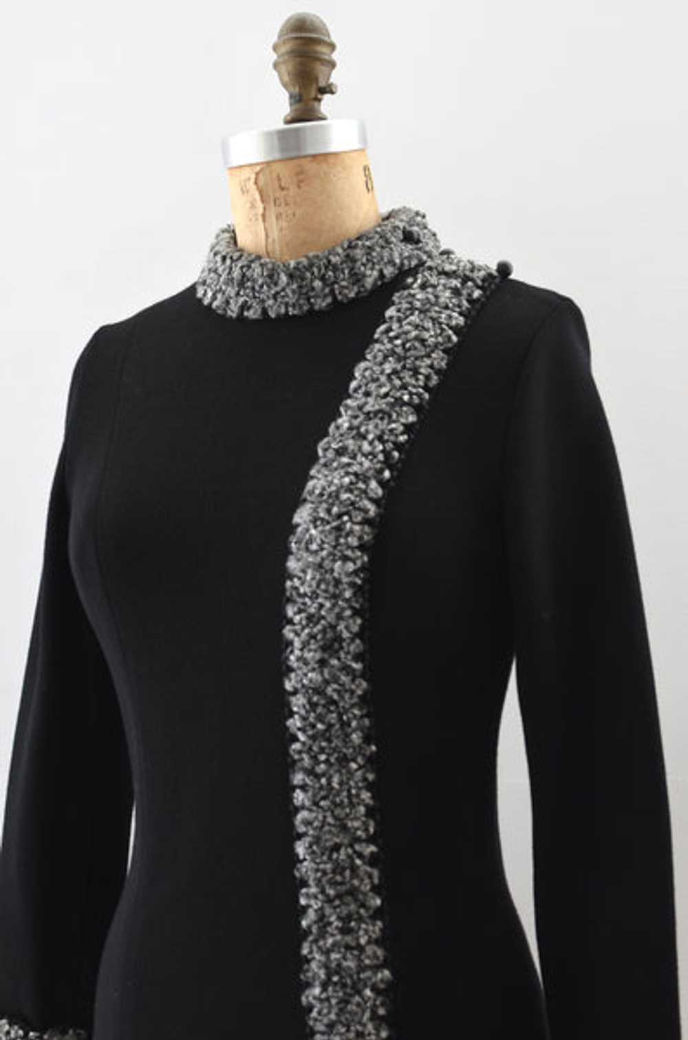 Vintage 1960s Black Knit Dress - image 2