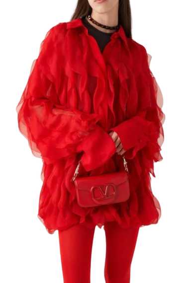 Valentino Valentino Red Ruffled Chiffon Mini Dress