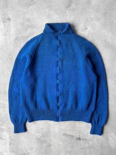 Blue Hand Knit Sweater 70's - Small