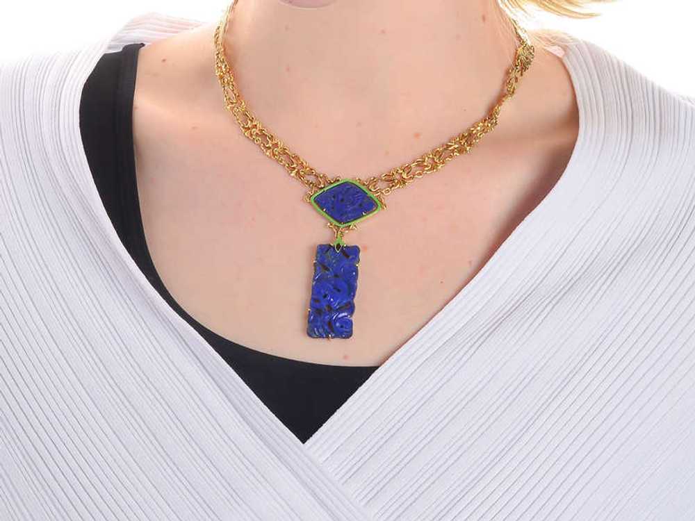 Art Nouveau Lapis Necklace Attributed to Sloan & … - image 4