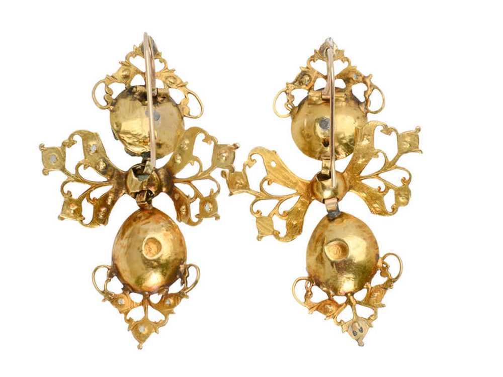 Georgian Iberian 18th Century Emerald Earrings - image 4