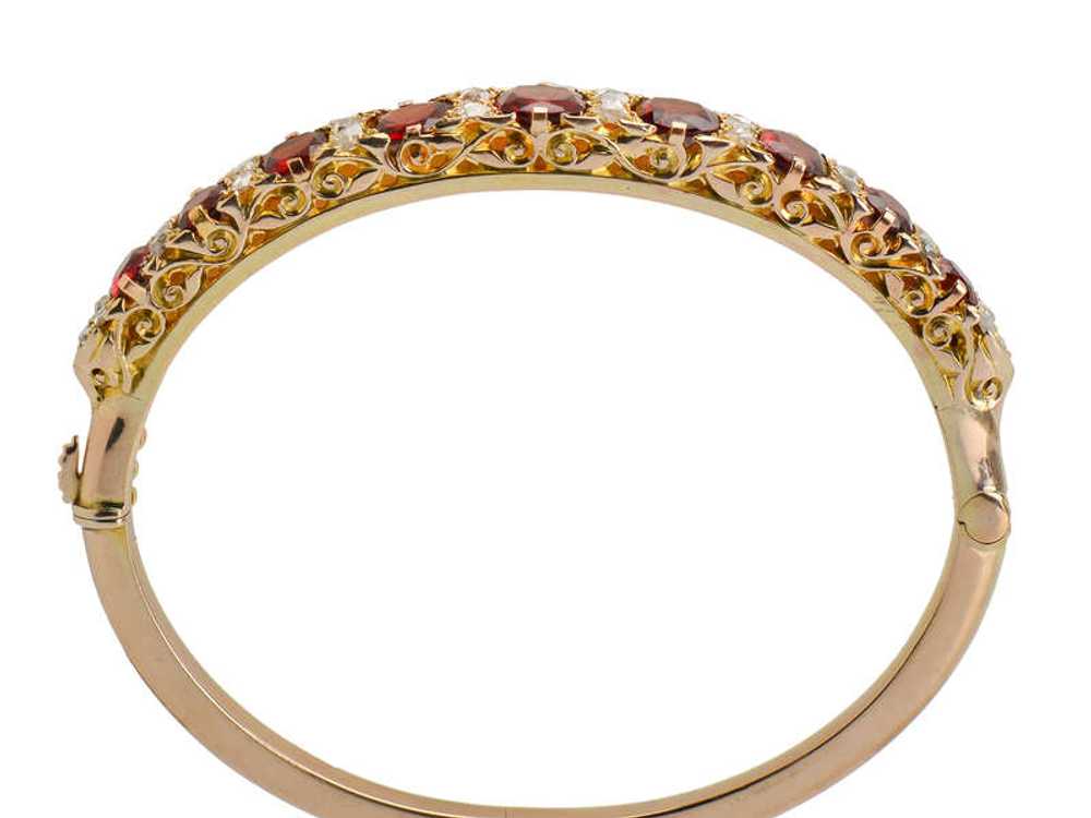 Edwardian Garnet & Rose Cut Diamond Bangle - image 6