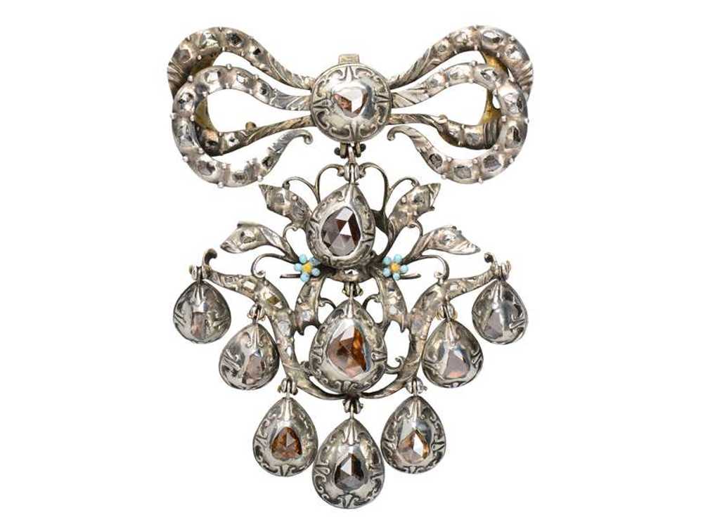 Splendor - Early 18th Century Diamond Bow Pendant - image 1