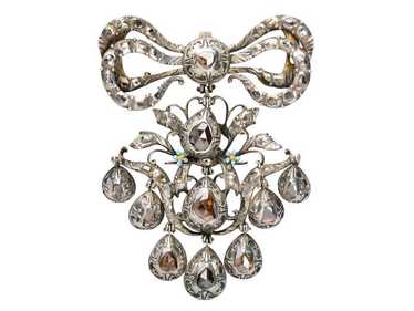 Splendor - Early 18th Century Diamond Bow Pendant - image 1