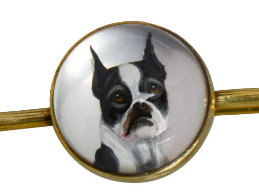 Boston Terrier Essex Crystal Brooch - image 1