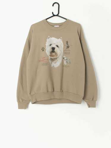 90s Westie dog sweatshirt with large West Highland