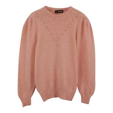 Angora wool sweater - Pastel powder pink fluffy a… - image 1