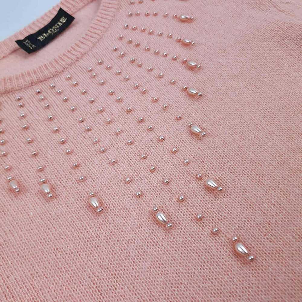 Angora wool sweater - Pastel powder pink fluffy a… - image 4