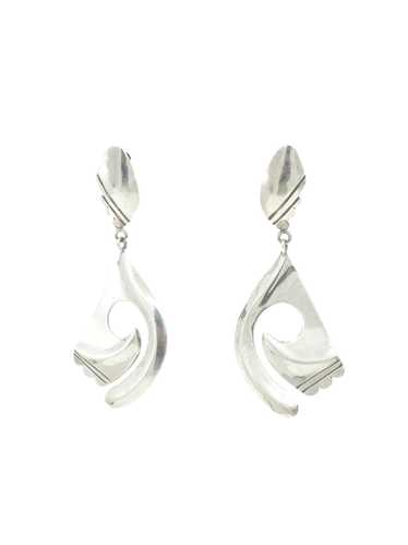 Modernist Sterling Silver Scroll Earrings