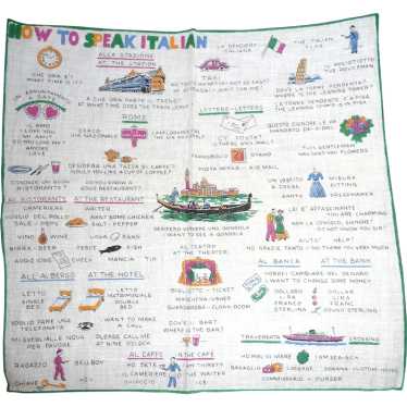 Fun Picture Hanky Handkerchief  How to Speak Ital… - image 1