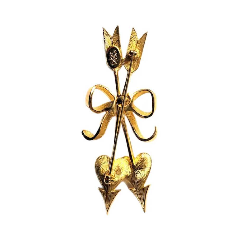 Joan Rivers Cupid's Arrows Brooch - Heart Pin - S… - image 4