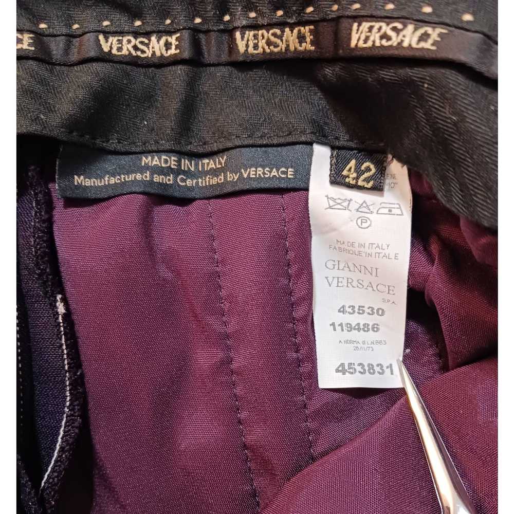 Versace VERSACE Pants Trousers Wool Straight Leg … - image 5