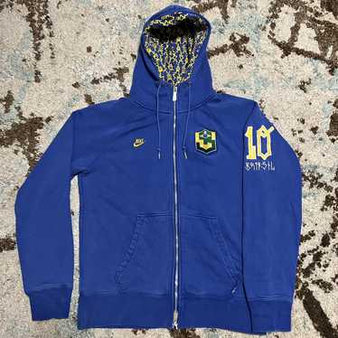 Vintage Nike Brazil Blue Soccer Football Track Jacket Mens Adult