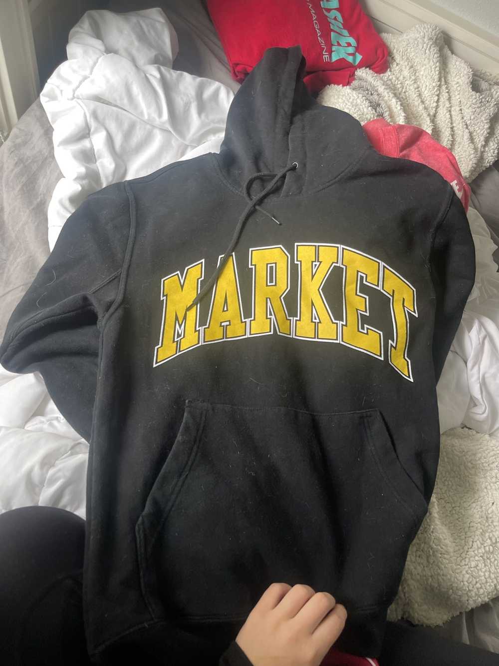 Market Black and yellow market hoodie - image 2