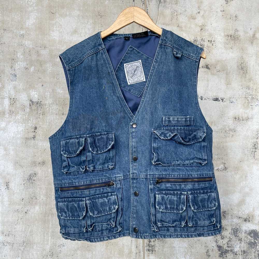 Vintage Denim Utility Vest - image 1