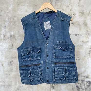 Vintage denim utility vest - Gem