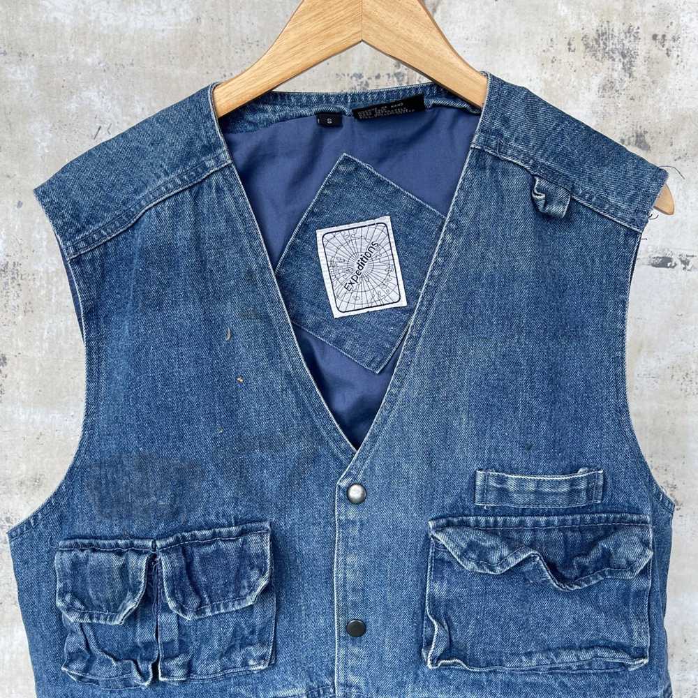 Vintage Denim Utility Vest - image 3