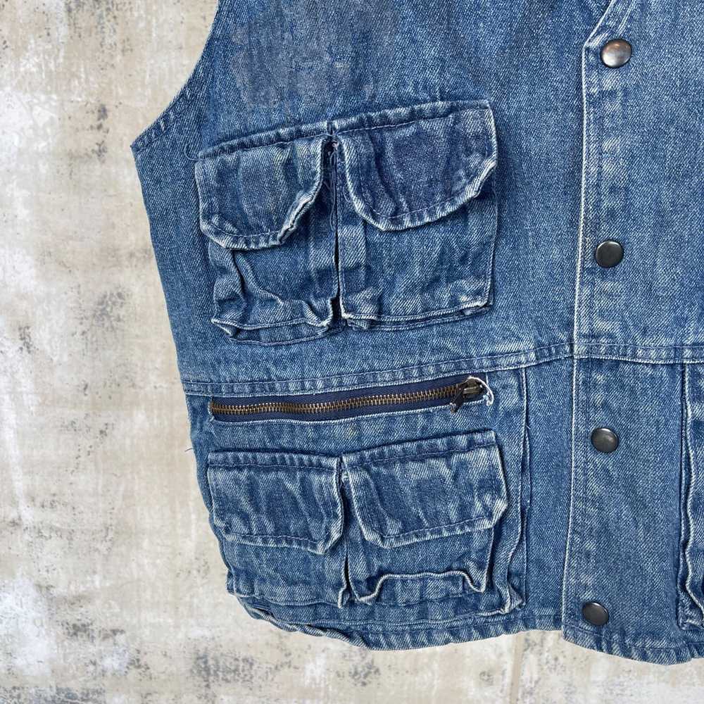 Vintage Denim Utility Vest - image 5