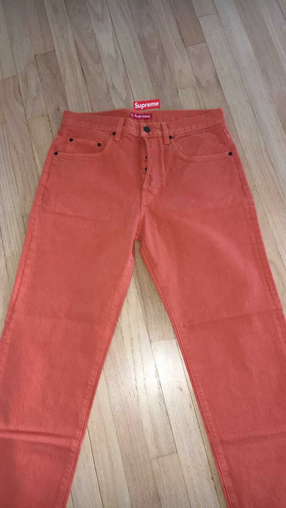 Supreme Washed Regular Jeans Orange - image 3