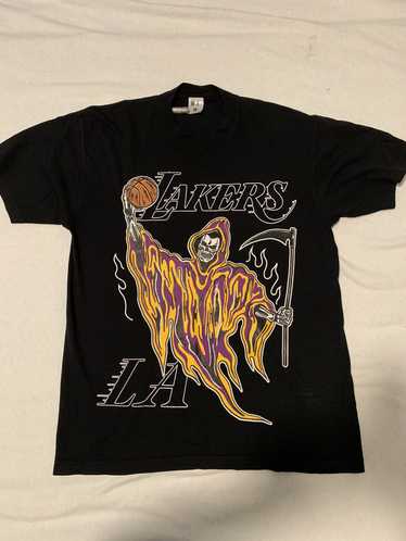 Unisex Tops Kobe Bryant Skeleton Warren Lotas Los Angeles Lakers T-shirt  Neutral Black