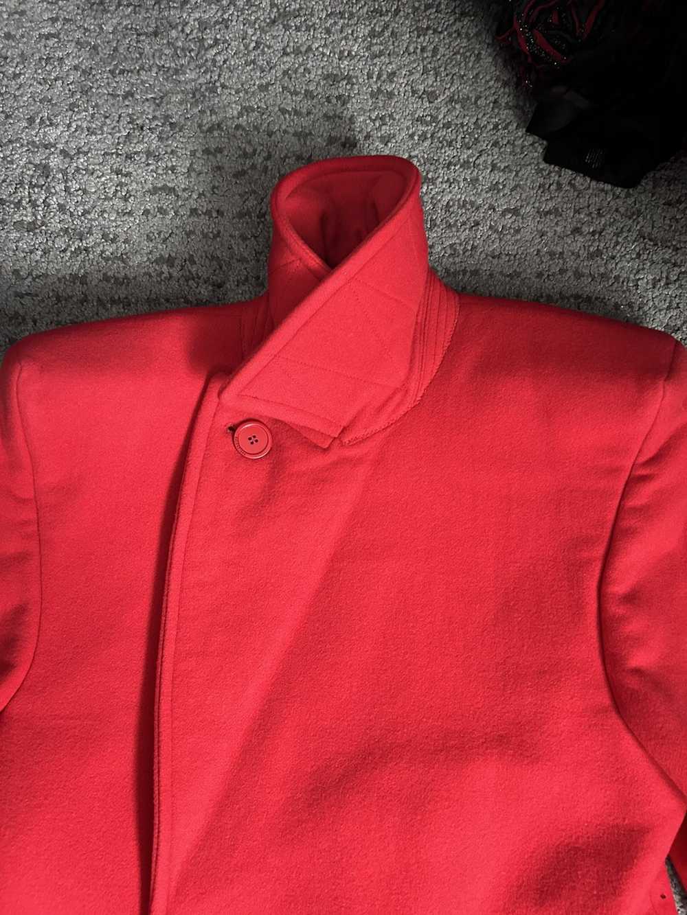 Balenciaga SS19 Boxy Shoulder Coat in Red - image 5