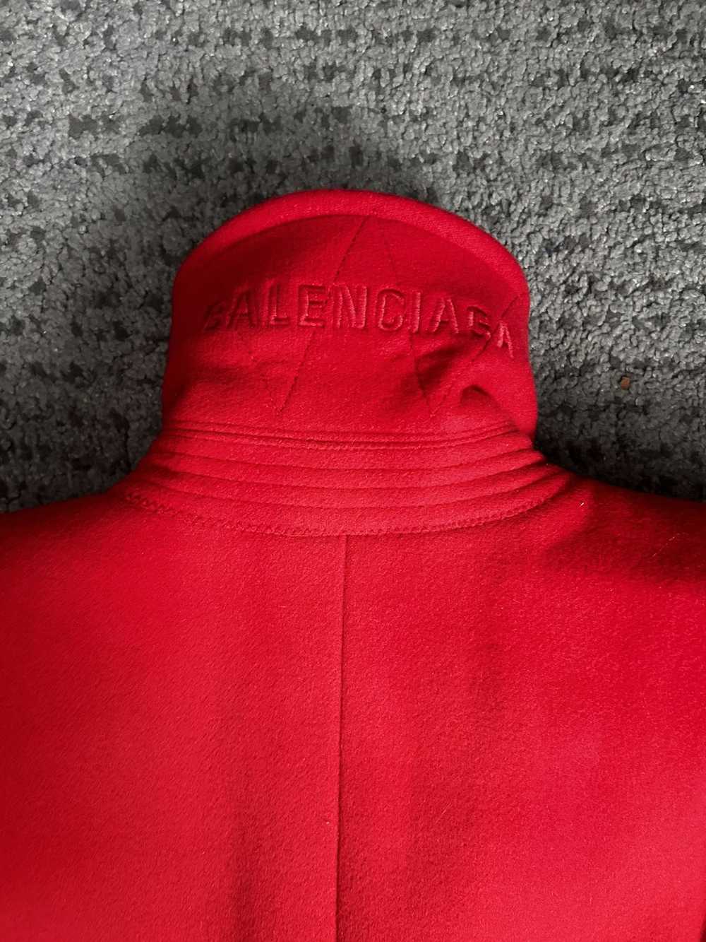 Balenciaga SS19 Boxy Shoulder Coat in Red - image 7