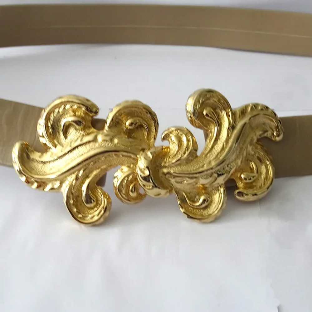 Vintage Mimi Di N Gold Plated Acanthus Buckle Bel… - image 2