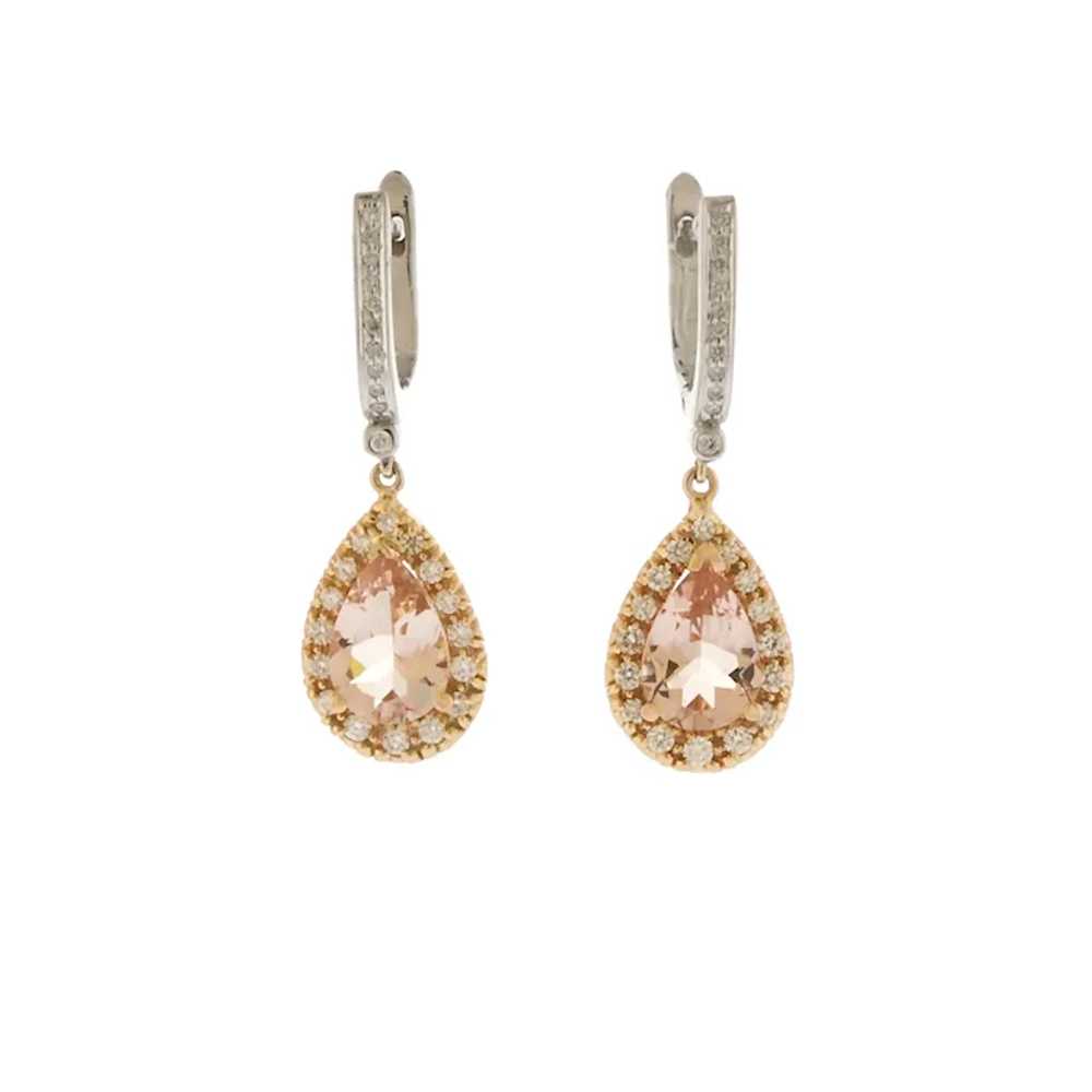 Elegant Morganite and Diamond Earrings in 18k Ros… - image 4