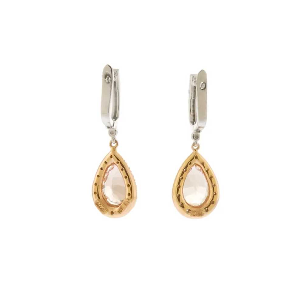 Elegant Morganite and Diamond Earrings in 18k Ros… - image 5