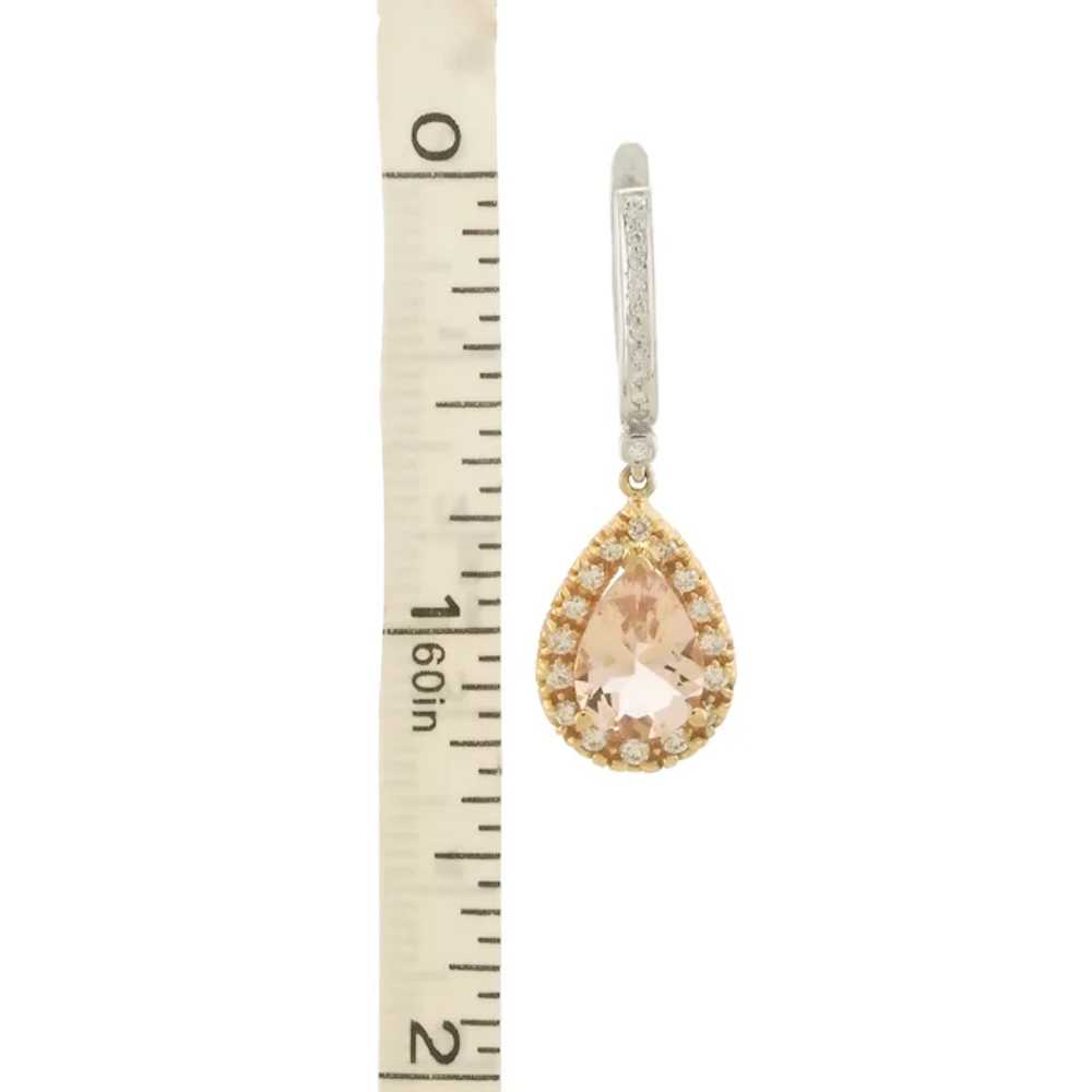 Elegant Morganite and Diamond Earrings in 18k Ros… - image 6