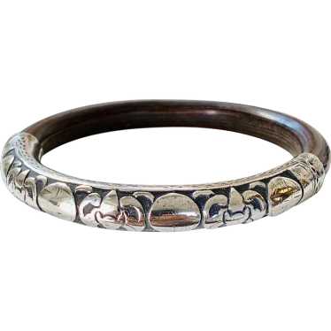 Vintage Chinese Bamboo and Sterling Silver Bangle Bra… - Gem