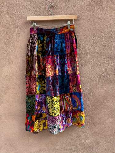 Patchwork Hippie Velveteen Skirt - image 1