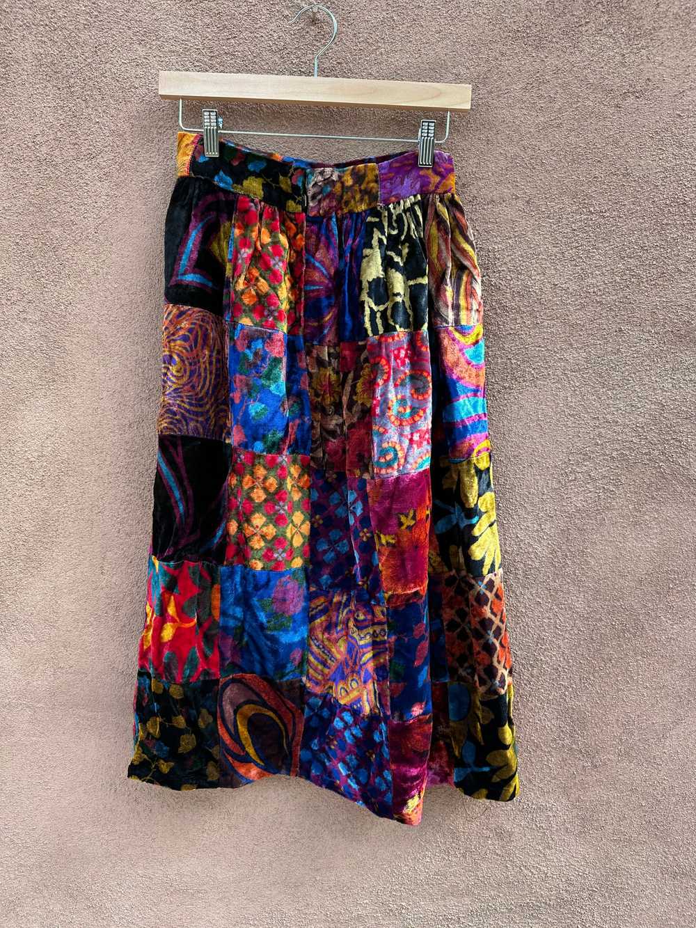 Patchwork Hippie Velveteen Skirt - image 3